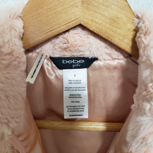 Bebe Girls Pink Faux Fur Ruffle Zip Up Vest - Picture 10 of 10